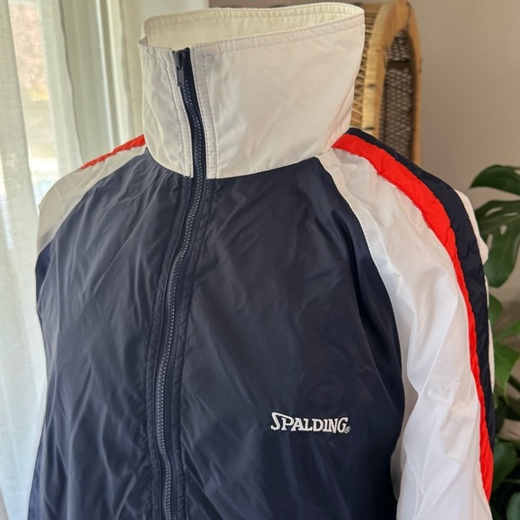 Vintage 80’s Spalding Black and White Windbreaker Jacket - Picture 2 of 5